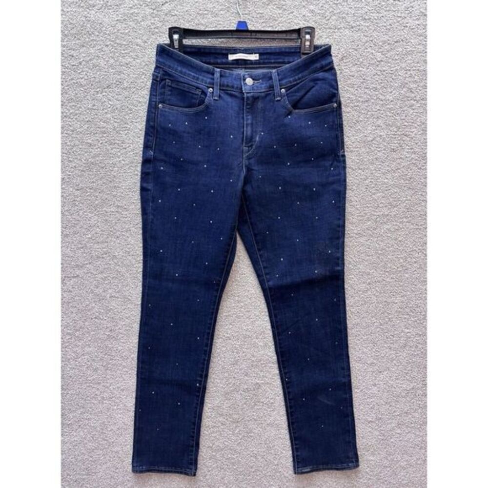 Levi's Jeans Wmns 10 (Fits 29x29) Blue Denim Embellished Studded Mid Rise Skinny